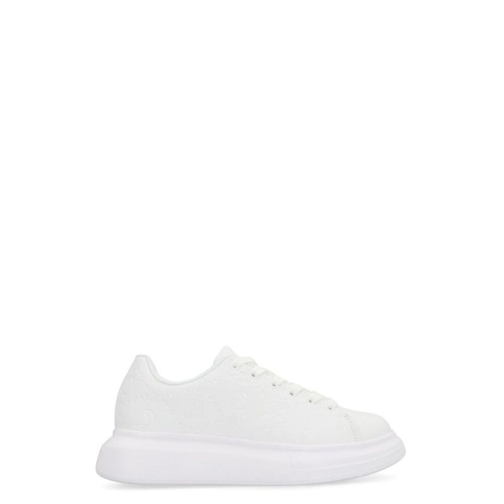 JUST CAVALLI Embossed Logo Platform Sneakers Women WHITE